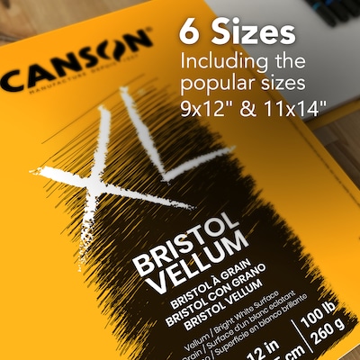 Canson XL Series 19" x 24" Vellum Sketch Pad, 25 Sheets/Pad (MCXC400077201)