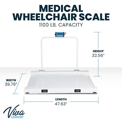 Viva Comfort ME904 Digital Wheelchair Weight Scale, White, 1100 lbs. Capacity, (ADI904-03-MK)