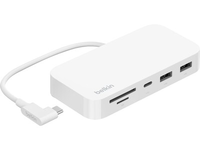 Belkin Connect 6-in-1 Multiport Hub with Mount for USB-C Enabled Laptops, White (INC011ttWH)