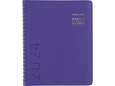 2024 AT-A-GLANCE Contemporary 8.25" x 11" Weekly & Monthly Planner, Purple (70940X-14-24)