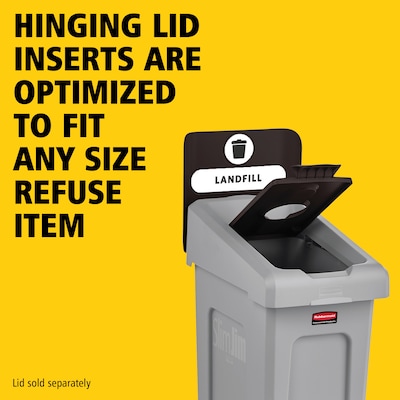 Rubbermaid Slim Jim Single-Stream Recycling Station, 23 Gallon, Gray/Black (2185053)