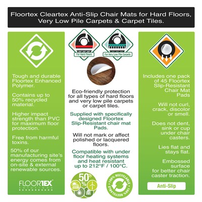 Floortex Cleartex Evolutionmat Carpet & Hard Floor Chair Mat, 36" x 48", Clear (NRCMFLPD0001)