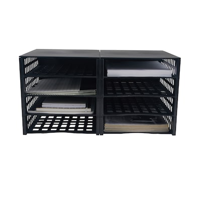Thinkspace Literature Organizer 8-Compartment Literature Organizers, 21" x 12.25", Black (39443)