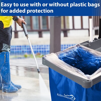 BISON LIFE Kleen Handler Cleaning Cart Replacement Bag, Blue Nylon, 23 gal. Capacity (BPKH-BAG6MM-1B)