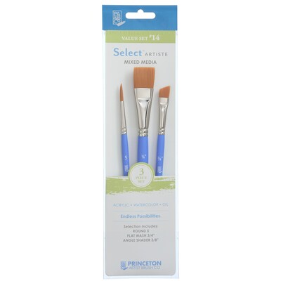 Princeton Select Artiste Mixed Media Synthetic Brush Set No. 14, 3/Set, 2 Sets/Bundle (PBXP3750SET11