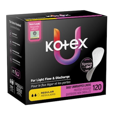 U by Kotex Security Lightdays Liner, Unscented, 120/Pack (58318)