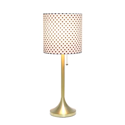 Creekwood Home Modern Glam 21.25 LED Table Lamp, Gold/Polka Dot (CWT-1006-GD)