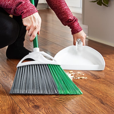 Libman Precision 11" Angle Broom with Dust Pan Set, 4 Sets/Carton (206)