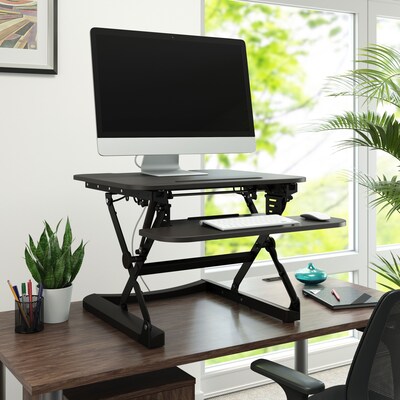 Union & Scale™ FlexFit™ 27" Manual Adjustable Desk Converter, Black (UN44901-CC)