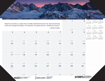 2027 House of Doolittle Earthscapes Mountains 22 x 17 Monthly Desk Pad Calendar (176-27)