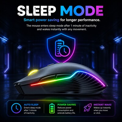 SaharaCase Pathfinder Ambidextrous Wireless Gaming Mouse,  Black (KB62)