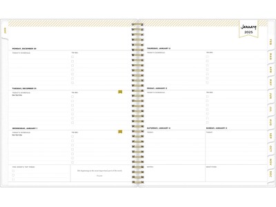 2025 Blue Sky Day Designer Tile 8.5 x 11 Weekly & Monthly Planner, Plastic Cover, Blue/White (1014