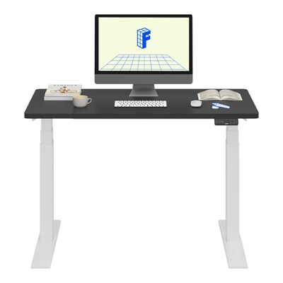 FlexiSpot E7COMMERCIAL 48W Electric Adjustable Particle Board Standing Desk, Black/White (E7WCOM48