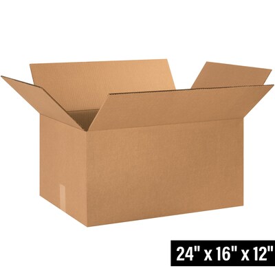 24 x 16 x 12 Heavy Duty Shipping Boxes, 48 ECT, 10/Bundle (HD241612DW)
