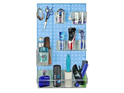 Azar 22 x 13.5 12-Piece Pegboard Organizer Kit, Blue, Each (900942-BLU)