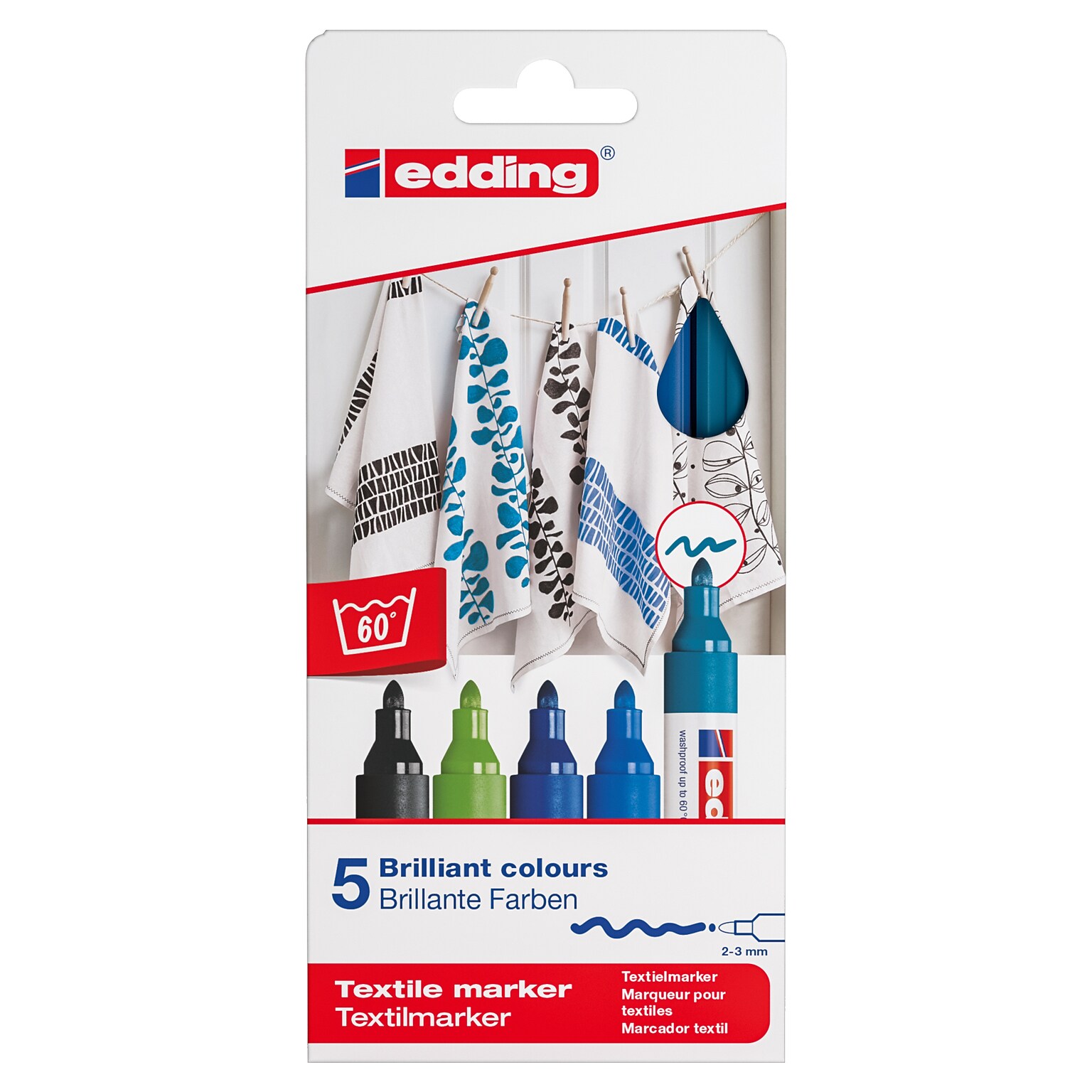 edding 4500 Water-Based Markers, Bullet Tip, 5/Set (EDD445005099)