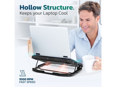 Purely C14 Height-Adjustable 17” Laptop Cooling Pad Stand with 4 Fans, 2 USB Ports (PLSC14)