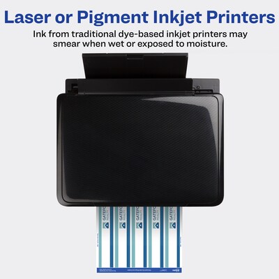 Avery Waterproof Laser Inkjet Wraparound Labels, 1.25" x 9.75", White, 5 Labels/Sheet, 8 Sheets/Pack, 40 Labels/Pack (22845)