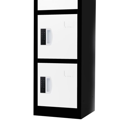 AdirOffice 72"H 6-Tier Black/White Storage Locker (ADI629-206-B-W-DL)