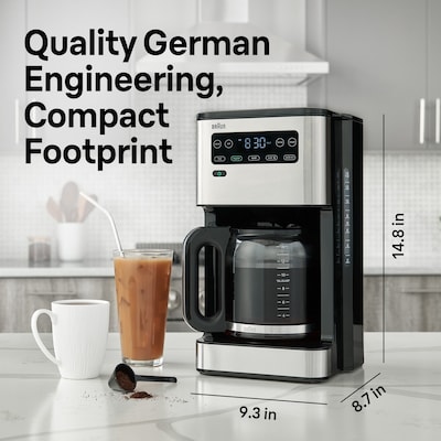 Braun PureFlavor 14-Cup Automatic Drip Coffee Maker, Black (KF5650BK)