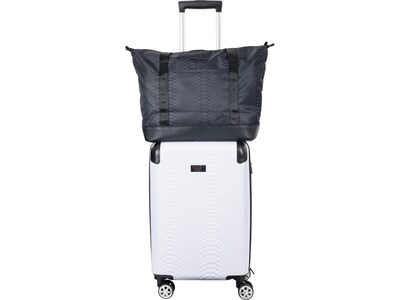 Geoffrey Beene 2-Piece Hardside Snake Skin Spinner Luggage Set, White/Black Animal Print (GB45-2)