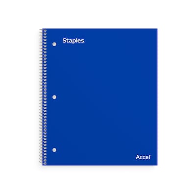 Staples Premium 1-Subject Notebook, 8.5" x 11", College Ruled, 100 Sheets, Blue (TR20951)