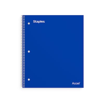 Staples Premium 1-Subject Notebook, 8.5 x 11, College Ruled, 100 Sheets, Blue, 12/Carton (TR20951C