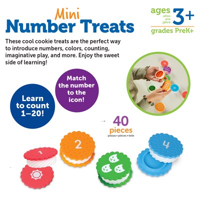 Learning Resources Mini Number Treats Toy Cookie Set, Assorted Colors (LER6798)