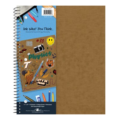 Roaring Spring Ink What You Think 1-Subject Notebook, 9 x 11, College-Ruled, 70 Sheets, Kraft, 24/Carton (10000CS)