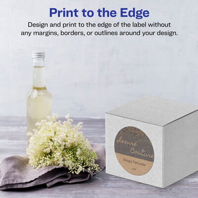 Avery Laser/Inkjet Round Multipurpose Labels, 3" Dia., Kraft Brown, 300 Labels/Box (94513)