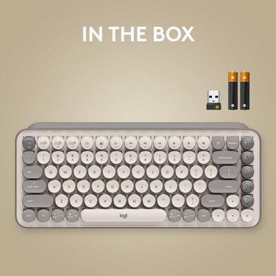 Logitech POP Keys Wireless Mechanical Keyboard, Mist (920-011232)