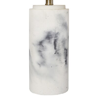 Lalia Home Marbleized Table Lamp with Fabric Shade, White (LHT-5012-WH)