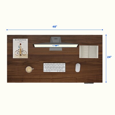 FlexiSpot E7 Commercial 48''W Electric Rectangular Adjustable Standing Desk, Black Walnut/Black (E7BCOM4824-BW)