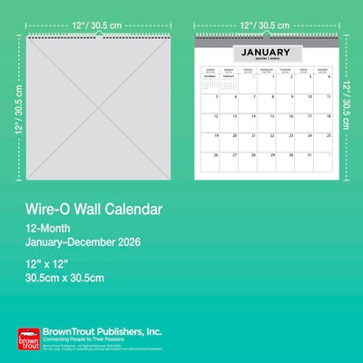 2026 BrownTrout Bonnie Marcus 12" x 12" Monthly Wall Calendar (9798330701575)