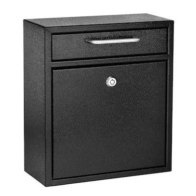 AdirOffice Ultimate Locking Wall Mounted Drop Box Mailbox, Medium, Black (631-05-BLK-PKG)
