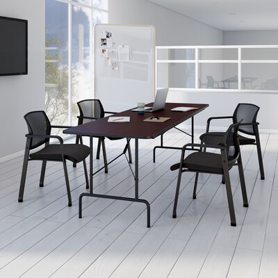 Quill Brand® Folding Table, 96"L x 30"W, Walnut (27097/51257)