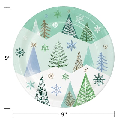 Creative Converting Winter Wonderland Christmas Dinner Paper Plates, 24/Pack (DTC371877DPLT)