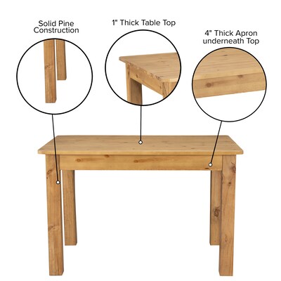 Flash Furniture HERCULES 46" Farm Dining Table, Light Natural (XAF46X30LN)