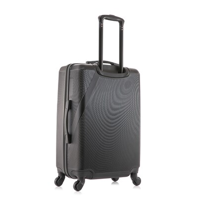 DUKAP Discovery 25.59" Hardside Suitcase, 4-Wheeled Spinner, TSA Checkpoint Friendly, Black (DKDIS00M-BLK)