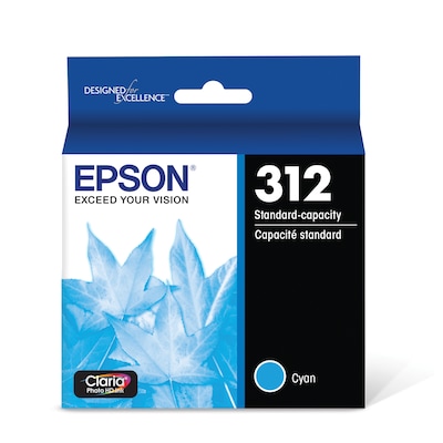 Epson T312 Cyan Ink Cartridge, Standard Yield