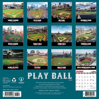 2025 Willow Creek Play Ball 12 x 12 Monthly Wall Calendar (44483)