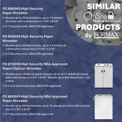 Formax 8300HS 8-Sheet Cross-Cut High-Security Deskside Shredder (FD8300HS)