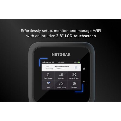 Netgear Nighthawk M6 Pro 802.11 a/b/g/n/ac/ax 8000 Mbps Tri-Band WiFi 6E Router, Black (MR6550-100PAS)