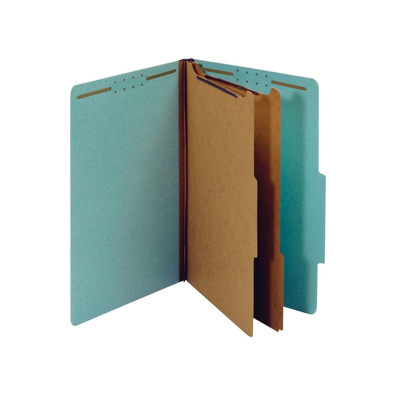 Pendaflex 60% Recycled Pressboard Classification Folder, 2-Dividers, 2 1/2 Expansion, Legal Size, Blue, 10/Box (29030P)