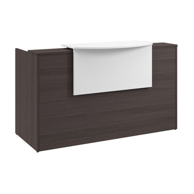 Bush Business Furniture Arrive 72W Reception Desk with Counter and Mobile File Cabinet, Storm Gray