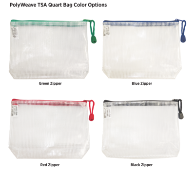 One Color Imprint PolyWeave TSA Quart Bag