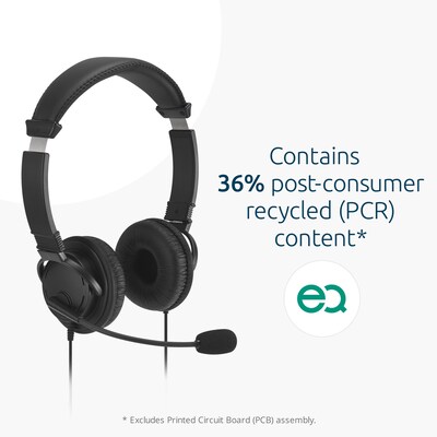 Kensington Classic EQ Noise Canceling Headset, USB-C, Black (K97464WW)