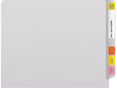 Medical Arts Press Reinforced End Tab File Folder, Straight Cut, Letter-Size, White, 50/Box (S-01601-WHT)