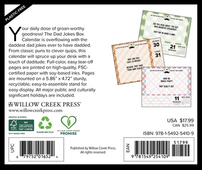 2026 Willow Creek Dad Jokes 6.2 x 5.4 Day-to-Day Calendar (54109)