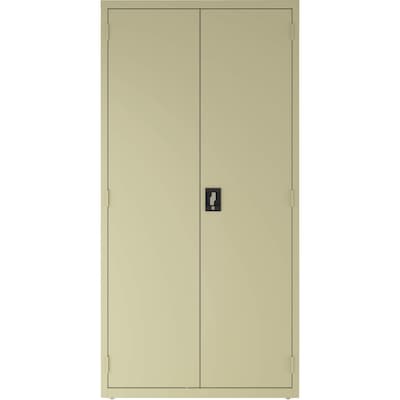 Lorell Fortress Series 72 Steel Janitorial Storage Cabinet With 4-Shelves, Putty (LLR00017)